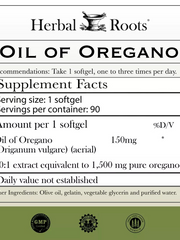 Load image into Gallery viewer, Herbal Roots OIL OF OREGANO PROMOTES GUT HEALTH & IMMUNE SYSTEM 150mg - 90 Softgels High Potency
