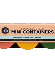 Load image into Gallery viewer, Ever Eco Stainless Steel Mini Containers with Leak-Proof Silicone Lids Set of 3 Spring Pastels x 60mL