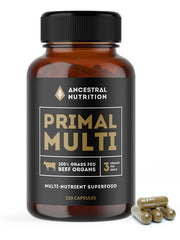 Load image into Gallery viewer, Ancestral Nutrition Primal Multi 100% Australian Grass-Fed Organic Beef Organ Capsules 500mg (120 Capsules)
