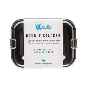 ***20% OFF**LAST ONE***Cheeki Stainless Steel Double Stacker Lunch Box 1L (BPA FREE)