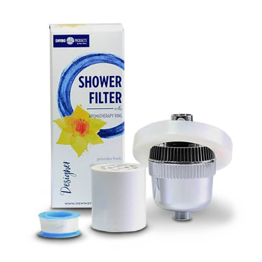 Enviro Products Designer Shower Filter (Chrome) With Aromatherapy Ring - Lasts up to 12 Months