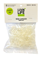 Load image into Gallery viewer, Luvin Life Vege Capsules Unfilled Size 00 (100 capsules) Vegan, Gluten & Dairy Free - The Healthy Household