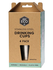 Load image into Gallery viewer, Ever Eco Stainless Steel Drinking Cups 4 x 500mL - The Healthy Household