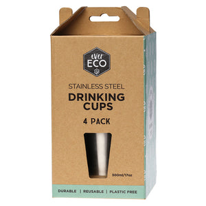 Ever Eco Stainless Steel Drinking Cups 4 x 500mL - The Healthy Household