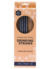 Load image into Gallery viewer, Ever Eco Stainless Steel Straws Straight - 4 Pack + Brush - The Healthy Household