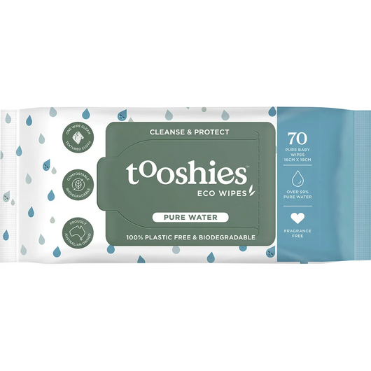 TOOSHIES Eco Pure Baby Wipes 99% Pure Water x 70