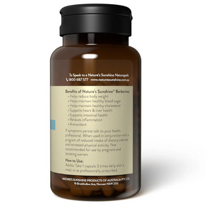Natures Sunshine BERBERINE - 90 Vege Caps For Healthy Blood Sugar & Cholesterol