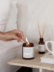 Load image into Gallery viewer, Scents Journey Coconut Soy Wax Candle SUNDAY MARKET (Coconut + Frangipani + Lemongrass + Lime) 230g
