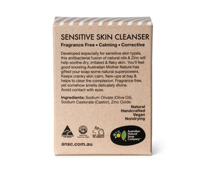 The Aust. Natural Soap Co Sensitive Skin Cleanser Calamine + Zinc Soap (Unscented, Sensitive Skin) 100g