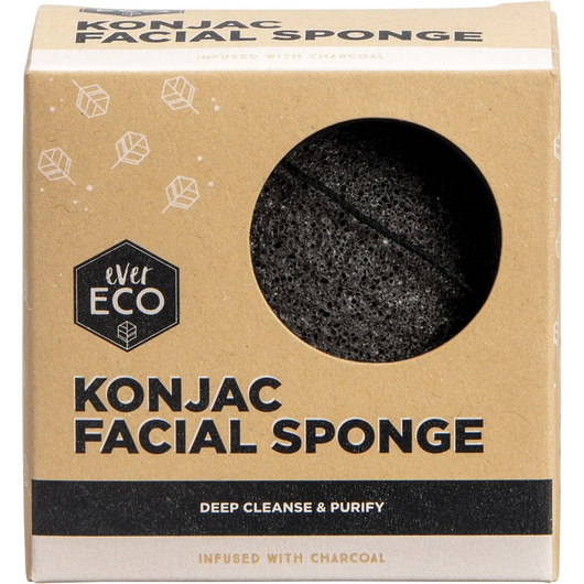 EVER ECO Konjac Facial Sponge Charcoal **COMPOSTABLE**