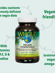 Load image into Gallery viewer, Whole Earth &amp; Sea Vegan Essentials - 60 Softgel Caps
