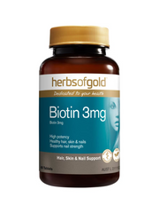 Load image into Gallery viewer, Herbs Of Gold BIOTIN 3mg - 60 tabs For Brittle &amp; Split Nails
