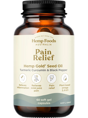 Load image into Gallery viewer, HEMP FOODS AUSTRALIA Pain Relief with Hemp Gold Seed Oil - 60 softgel caps
