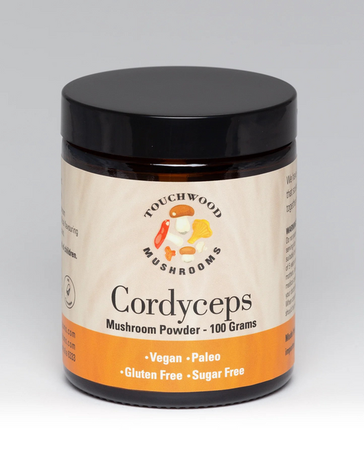 Touchwood Mushrooms Organic CORDYCEPS Mushroom Powder - 100g IMPROVED PHYSICAL PERFORMANCE, ANTI-AGING