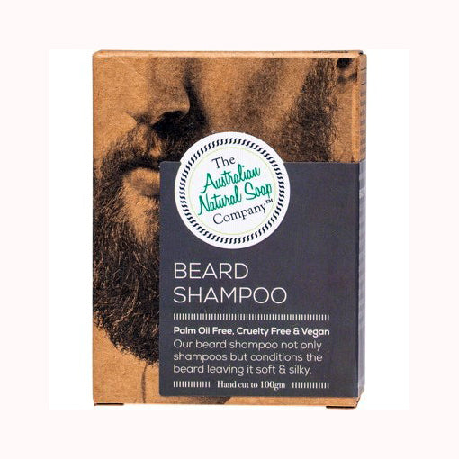 The Aust. Natural Soap Co Beard Shampoo Soap Bar (Sensitive Skin, Vegan) 100g
