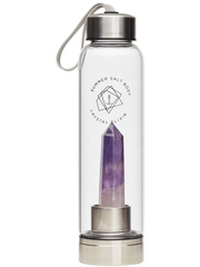 Load image into Gallery viewer, Summer Salt Body Amethyst Crystal Elixir - Glass Water Bottle 550mL + Neoprene Sleeve

