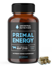 Load image into Gallery viewer, Ancestral Nutrition Primal Energy 100% Australian Grass-Fed Organic Beef Liver Capsules 500mg (120 Capsules)
