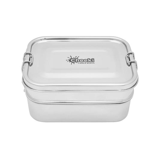Cheeki Stainless Steel Double Stacker Lunch Box 1L (BPA FREE) - The Healthy Household