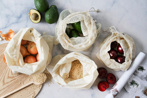Ever Eco Cotton Net Produce Bags 4 x Large Bags (30x40cm each) - The Healthy Household