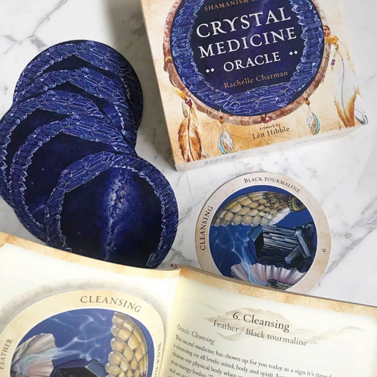 Crystal Medicine Oracle Shamanism Cards By Rachelle Charman (Artwork by Len Hibble) *LAST ONES*