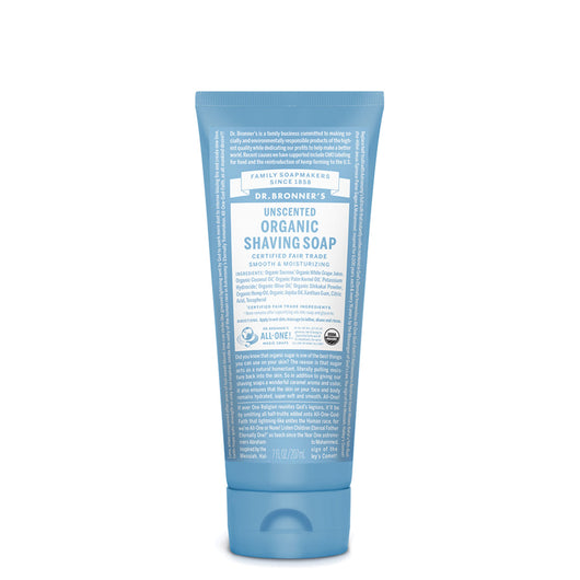 Dr Bronner's Organic Shaving Soap Unscented 207mL ALL NATURAL, NON-IRRITATING - The Healthy Household