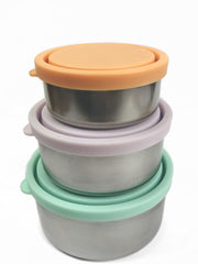 Load image into Gallery viewer, Ever Eco Stainless Steel Round Containers - Set of 3 (150mL, 280mL &amp; 500mL) - The Healthy Household
