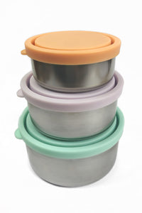 Ever Eco Stainless Steel Round Containers - Set of 3 (150mL, 280mL & 500mL) - The Healthy Household
