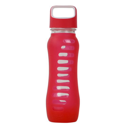 ***20% OFF BACK TO SCHOOL BASICS***EcoVessell SURF Glass + Silicone Durable Water Bottle & Loop Lid 650mL (Raspberry Pink / Storm Blue)