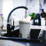 Load image into Gallery viewer, Ecobud Gentoo Glass Alkaline Water Filter Jug in White 1.5L (with 1 x Filter Cartridge Included)
