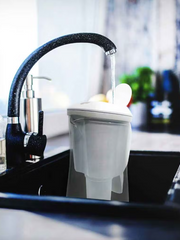 Load image into Gallery viewer, Ecobud Gentoo Glass Alkaline Water Filter Jug in White 1.5L (with 1 x Filter Cartridge Included)
