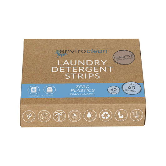 EnviroClean Plant-Based Laundry Detergent Strips Sensitive x 60 Pack = 60 Washes! Zero Waste! Zero Powder!