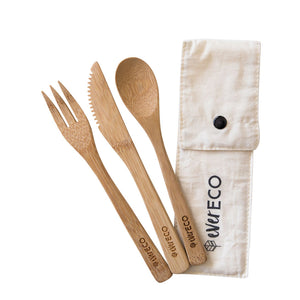 Ever Eco Bamboo Cutlery Set With Organic Cotton Pouch - The Healthy Household