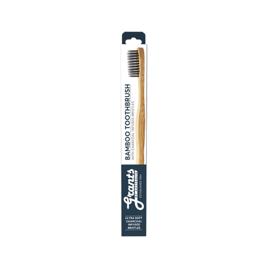 Grants Biodegradable Bamboo Toothbrush with Charcoal Bristles Adult Ultra Soft