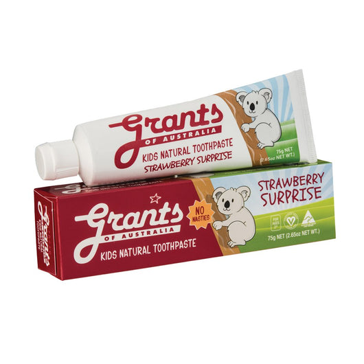 Grants Kids Natural Toothpaste Strawberry Surprise 75g  SLS FREE VEGAN - The Healthy Household