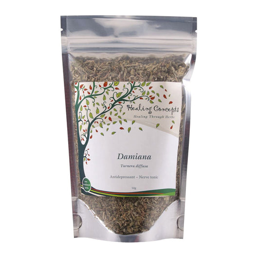 Healing Concepts Damiana Tea 50g WELLBEING ANTIDEPRESSANT NERVE TONIC - The Healthy Household
