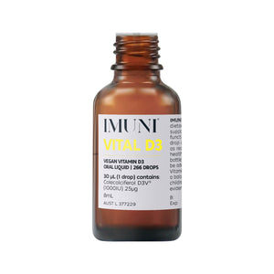 ***65% OFF**EXP 12/23**LAST TWO***IMUNI Vital D3 (Vegan Vitamin D3) Oral Liquid 8mL, 1000IU Per Drop