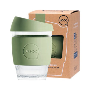 Joco Reusable Glass Cup 354mL / 12oz (Army, Mint, Sandstone or Mood Indigo) - The Healthy Household