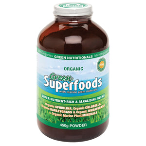 Green Nutritionals Organic GreenSUPERFOODS + Marine Plant Minerals Powder 450g