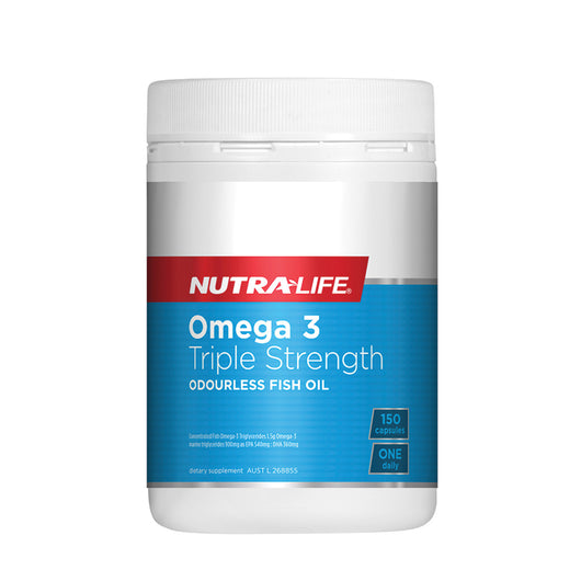 NutraLife Triple Strength Omega 3 (Odourless Fish Oil) 150 Capsules - High Dose EPA/DHA, Responsibly Sourced