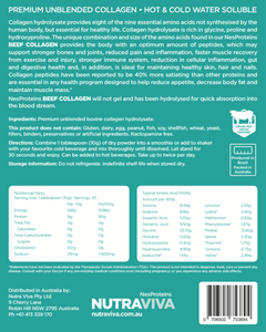 NutraViva NesProteins Beef Collagen Hydrolysate 450g Grass Fed & Finished Kosher GF DF