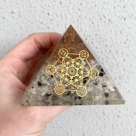 Orgonite & Crystal Pyramid ~ Moonstone ~ Portable EMF Harmonizer & Energy Balance *LAST ONE*