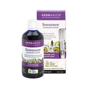 Herbanica Snoozeze Passionflower Herbal Tincture 100mL - Natural Herbal Remedy for Sleep Support