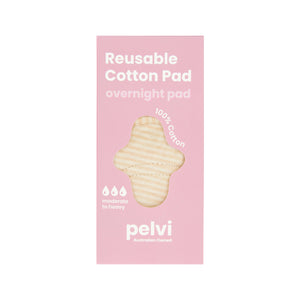 Pelvi Reusable Pad 100% Cotton - Overnight (Heavy Flow)