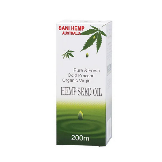Sani Hemp Pure Cold-Pressed Organic Virgin Hemp Seed Oil 200mL HIGH GLA, BALANCED OMEGAS 3-6-9