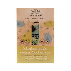 Vegan Reusable Food Wraps 4pack
