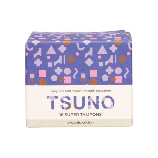 TSUNO 100% Organic Cotton Tampons 16-Pack (Super)