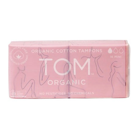 Tom Organic 100% Organic Cotton Tampons (Mini, Regular & Super) - The Healthy Household