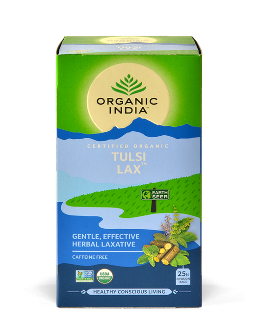 Organic India - Tulsi Lax Tea - Gentle Effective Herbal Laxative (25 Bags) - The Healthy Household