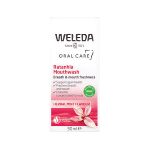 Weleda Oral Care Organic Mouthwash Ratanhia (Herbal Mint Flavour) 50mL Concentrate - Makes 5L