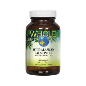 Whole Earth & Sea 100% Wild Alaskan Salmon Oil 1.2g 60 Capsules COMPLETE OMEGA PROFILE